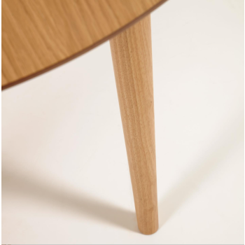 Table ovale extensible Oqui en placage chêne Ø140