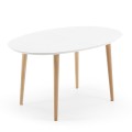 Table ovale extensible Oqui en MDF laqué blanc profondeur 90cm