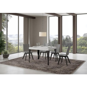 Table Paxon Anthracite - Table extensible 70x110/194 cm Paxon Frêne Blanc structure Anthracite