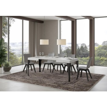 Table Paxon Anthracite - Table extensible 70x110/194 cm Paxon Frêne Blanc structure Anthracite