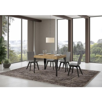 Table Paxon Anthracite - Table extensible 70x110/194 cm Paxon Frêne Blanc structure Anthracite