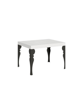 Table Paxon Anthracite - Table extensible 70x110/194 cm Paxon Frêne Blanc structure Anthracite