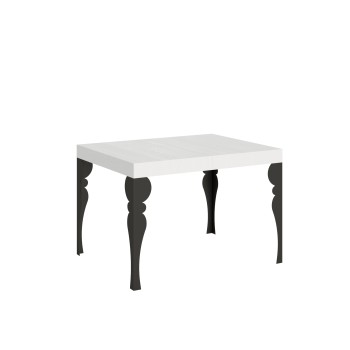 Table Paxon Anthracite - Table extensible 70x110/194 cm Paxon Frêne Blanc structure Anthracite