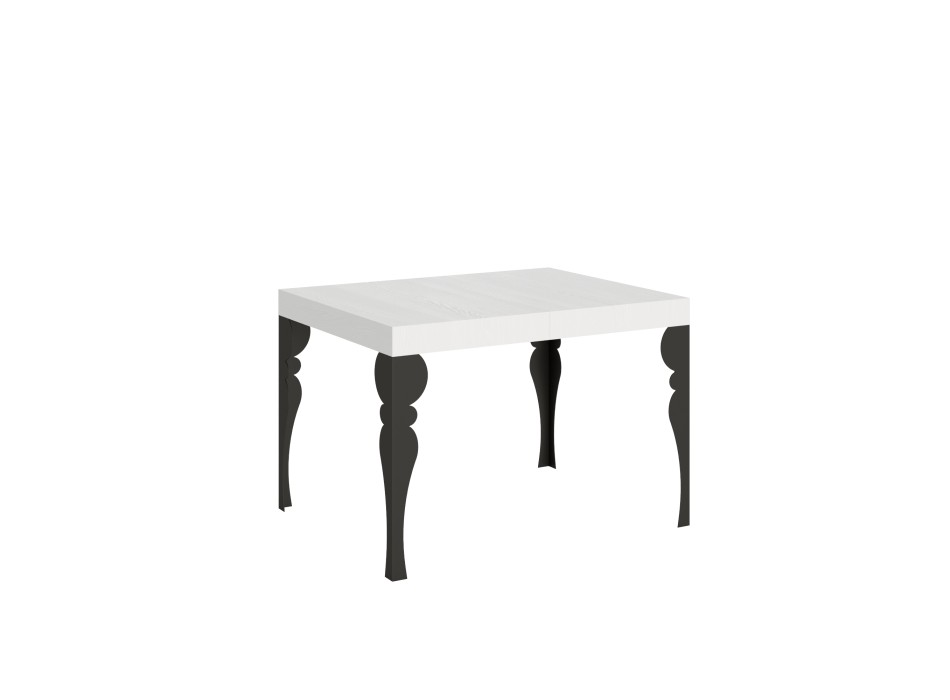 Table Paxon Anthracite - Table extensible 70x110/194 cm Paxon Frêne Blanc structure Anthracite