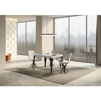 Table Paxon Anthracite - Table extensible 90X120/224 cm Paxon Frêne Blanc structure Anthracite