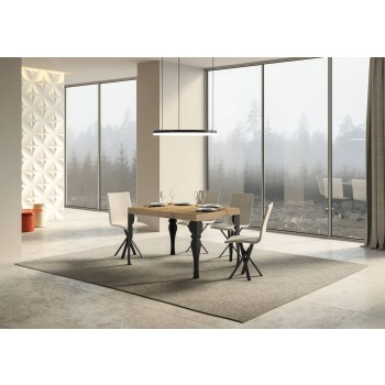 Table Paxon Anthracite - Table extensible 90X120/224 cm Paxon Frêne Blanc structure Anthracite