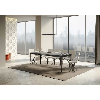 Table Paxon Anthracite - Table extensible 90X120/224 cm Paxon Frêne Blanc structure Anthracite