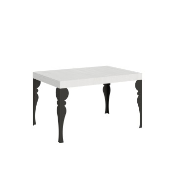 Table Paxon Anthracite - Table extensible 90X120/224 cm Paxon Frêne Blanc structure Anthracite