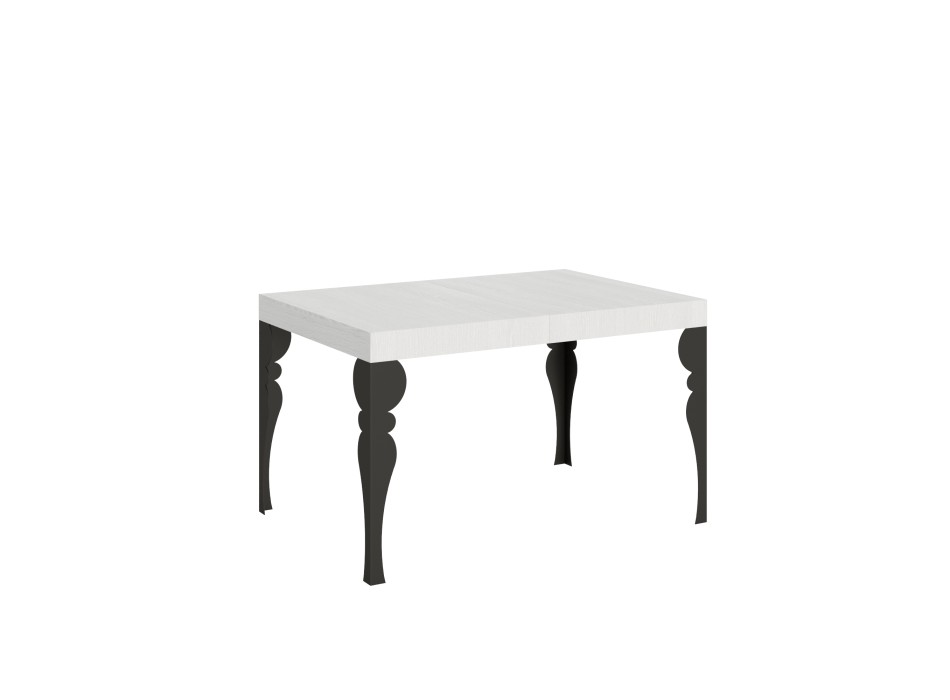 Table Paxon Anthracite - Table extensible 90X120/224 cm Paxon Frêne Blanc structure Anthracite