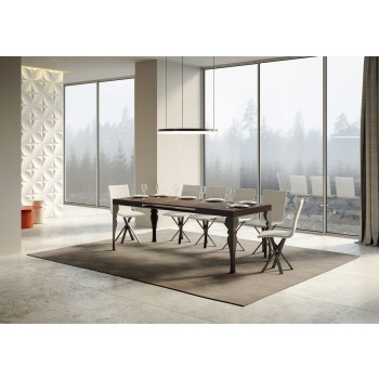 Table Paxon Anthracite - Table extensible 90x130/234 cm Paxon Frêne Blanc structure Anthracite