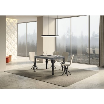 Table Paxon Anthracite - Table extensible 90x130/234 cm Paxon Frêne Blanc structure Anthracite