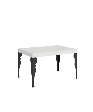 Table Paxon Anthracite - Table extensible 90x130/234 cm Paxon Frêne Blanc structure Anthracite