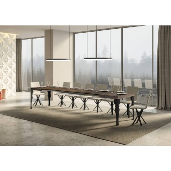 Table Paxon Anthracite - Table extensible 90x130/390 cm Paxon Frêne Blanc structure Anthracite