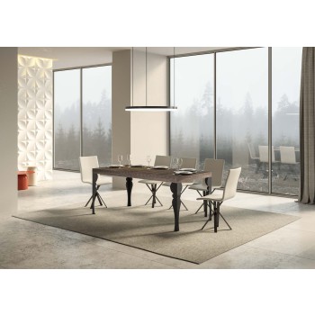 Table Paxon Anthracite - Table extensible 90x160/264 cm Paxon Frêne Blanc structure Anthracite