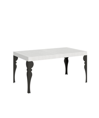 Table Paxon Anthracite - Table extensible 90x160/264 cm Paxon Frêne Blanc structure Anthracite