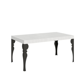 Table Paxon Anthracite - Table extensible 90x160/264 cm Paxon Frêne Blanc structure Anthracite