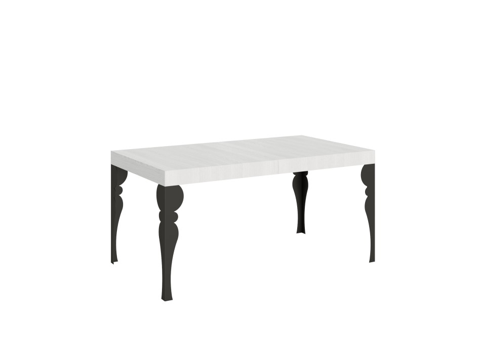 Table Paxon Anthracite - Table extensible 90x160/264 cm Paxon Frêne Blanc structure Anthracite