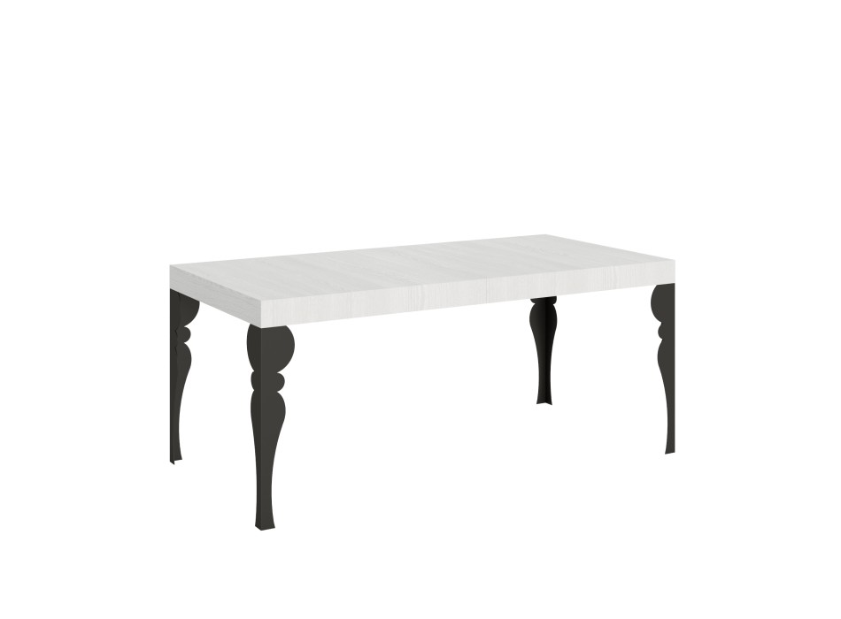 Table Paxon Anthracite - Table extensible 90x180/284 cm Paxon Frêne Blanc structure Anthracite