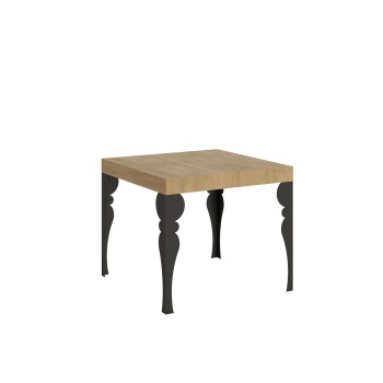 Table Paxon Anthracite - Table extensible 90x90/246 cm Paxon Frêne Blanc structure Anthracite