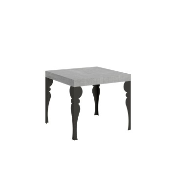 Table Paxon Anthracite - Table extensible 90x90/246 cm Paxon Frêne Blanc structure Anthracite