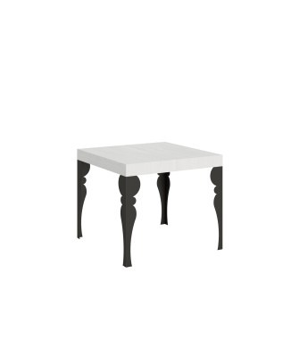 Table Paxon Anthracite - Table extensible 90x90/246 cm Paxon Frêne Blanc structure Anthracite