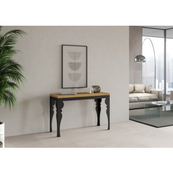 Paxon Double Table - Table ouvrante 120/200x45/90 cm Paxon Double Chêne Nature Structure Anthracite