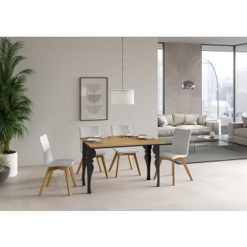 Paxon Double Table - Table ouvrante 120/200x45/90 cm Paxon Double Chêne Nature Structure Anthracite