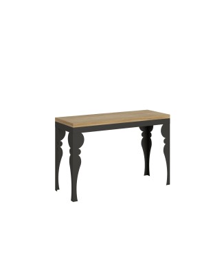 Paxon Double Table - Table ouvrante 120/200x45/90 cm Paxon Double Chêne Nature Structure Anthracite