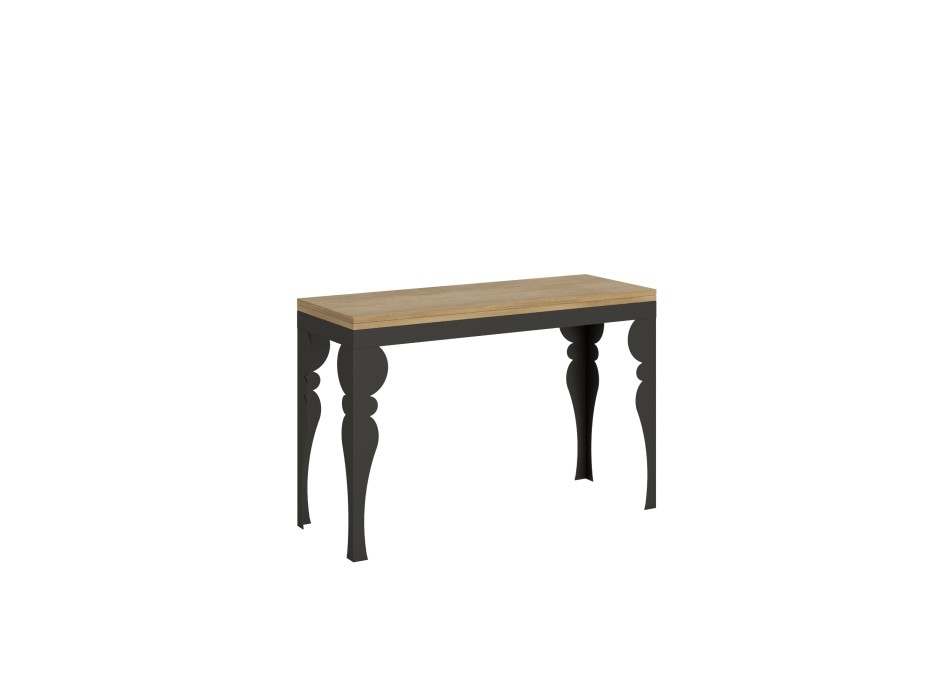 Paxon Double Table - Table ouvrante 120/200x45/90 cm Paxon Double Chêne Nature Structure Anthracite