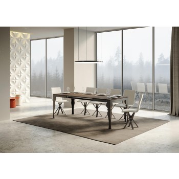 Table Paxon Evolution Anthracite - Table extensible 90x120/224 cm Paxon Evolution Frêne Blanc Structure Anthracite