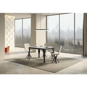 Table Paxon Evolution Anthracite - Table extensible 90x120/224 cm Paxon Evolution Frêne Blanc Structure Anthracite