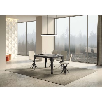 Table Paxon Evolution Anthracite - Table extensible 90x120/380 cm Paxon Evolution Frêne Blanc Structure Anthracite