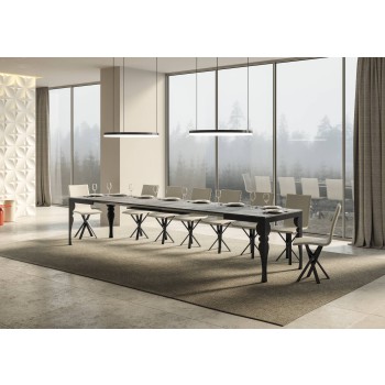 Table Paxon Evolution Anthracite - Table extensible 90x120/380 cm Paxon Evolution Frêne Blanc Structure Anthracite