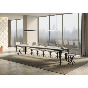 Table Paxon Evolution Anthracite - Table extensible 90x120/380 cm Paxon Evolution Frêne Blanc Structure Anthracite