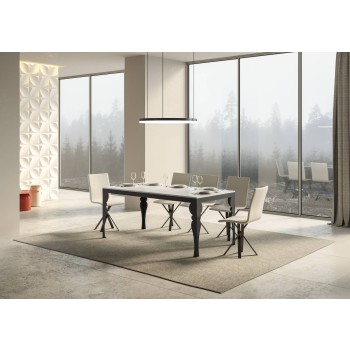 Table Paxon Evolution Anthracite - Table extensible 90x160/264 cm Paxon Evolution Frêne Blanc Structure Anthracite