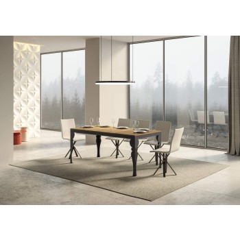 Table Paxon Evolution Anthracite - Table extensible 90x160/264 cm Paxon Evolution Frêne Blanc Structure Anthracite