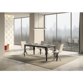 Table Paxon Evolution Anthracite - Table extensible 90x160/420 cm Paxon Evolution Frêne Blanc Structure Anthracite