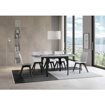 Paxon Libra Anthracite Table - Table ouvrante 90x90/180 cm Paxon Libra Chêne Nature Structure Anthracite