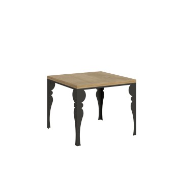 Paxon Libra Anthracite Table - Table ouvrante 90x90/180 cm Paxon Libra Chêne Nature Structure Anthracite