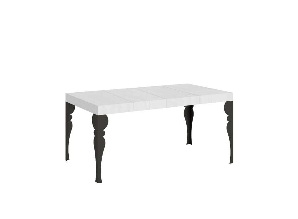 Table Paxon Premium Anthracite - Table extensible 90X120/224 cm Paxon Premium Frêne Blanc Structure Anthracite