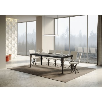 Table Paxon Premium Anthracite - Table extensible 90x180/284 cm Paxon Premium Frêne Blanc Structure Anthracite