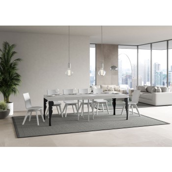 Table Paxon Premium Anthracite - Table extensible 90x90/246 cm Paxon Premium Frêne Blanc structure Anthracite