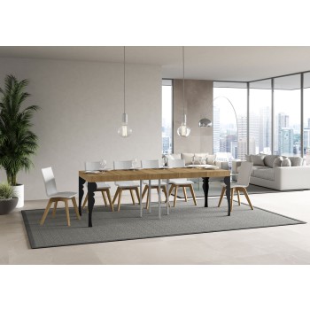 Table Paxon Premium Anthracite - Table extensible 90x90/246 cm Paxon Premium Frêne Blanc structure Anthracite