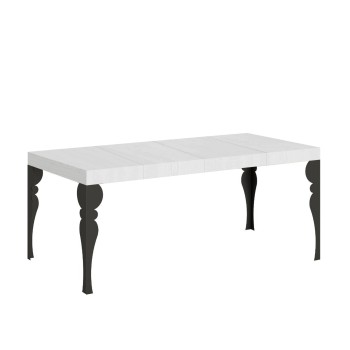 Table Paxon Premium Anthracite - Table extensible 90x90/246 cm Paxon Premium Frêne Blanc structure Anthracite