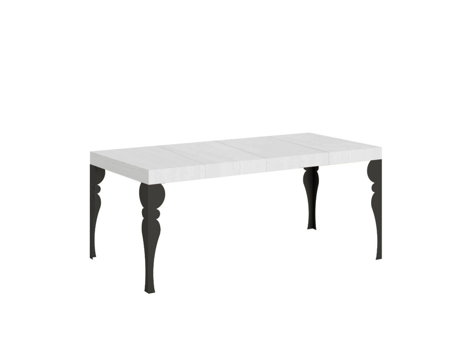 Table Paxon Premium Anthracite - Table extensible 90x90/246 cm Paxon Premium Frêne Blanc structure Anthracite