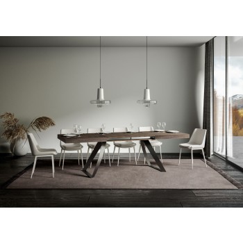 Table Proxy Anthracite - Table extensible 90x160/264 cm Proxy Frêne Blanc Structure Anthracite