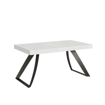 Table Proxy Anthracite - Table extensible 90x160/264 cm Proxy Frêne Blanc Structure Anthracite