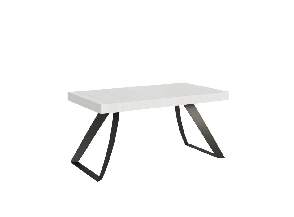 Table Proxy Anthracite - Table extensible 90x160/264 cm Proxy Frêne Blanc Structure Anthracite