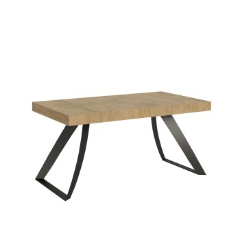 Table Proxy Anthracite - Table extensible 90x160/420 cm Proxy Frêne Blanc Structure Anthracite