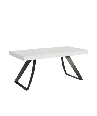 Table Proxy Anthracite - Table extensible 90x180/284 cm Proxy Frêne Blanc Structure Anthracite